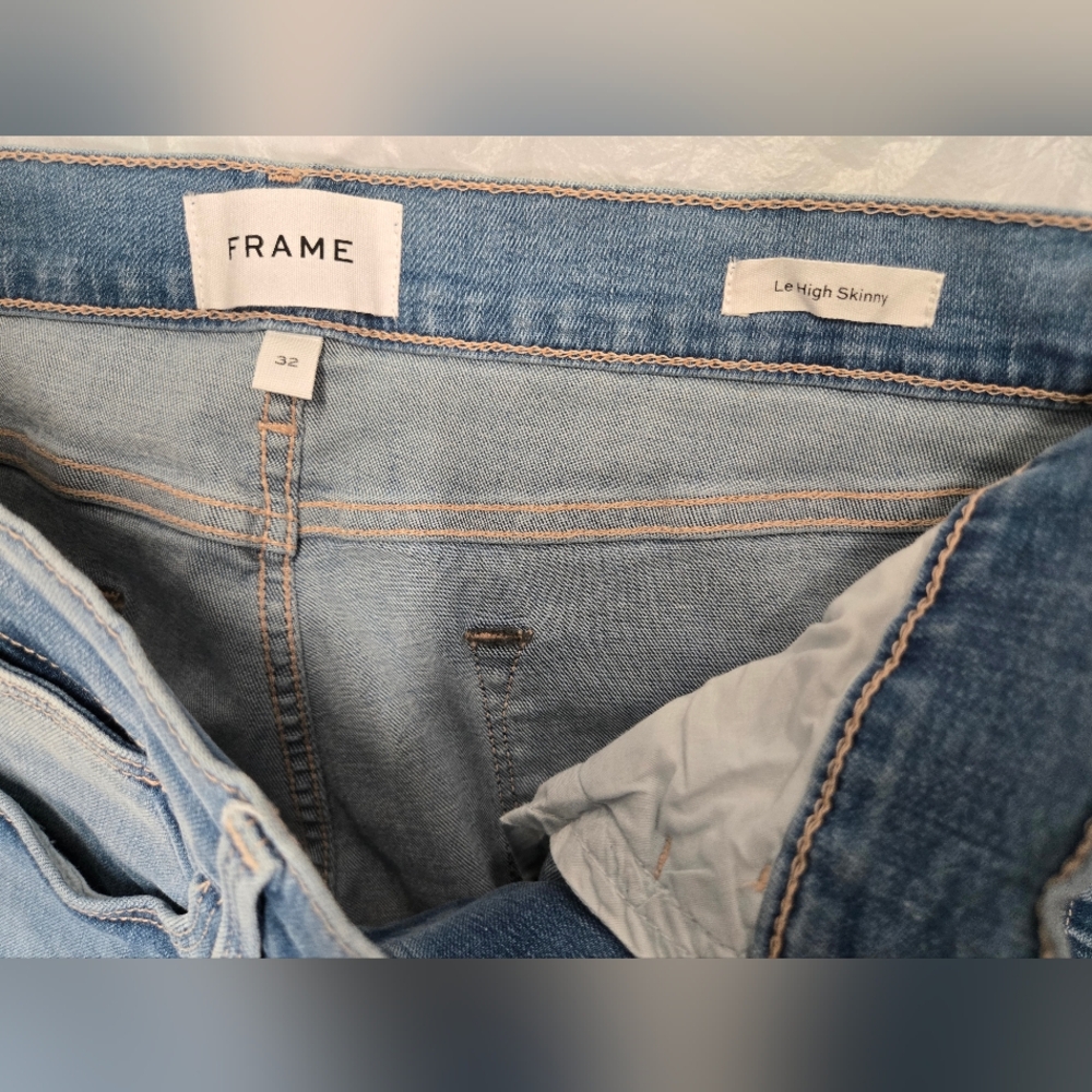 NWT Frame Le High‎ Skinny Raw Hem After Jeans NWT Size 32/ 12 - Picture 15 of 15